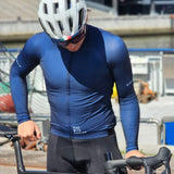 ES16 Pro Temps fietsshirt met lange mouwen. Blauw