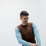 ES16 Supreme shirt met lange mouwen. Bruin / Blauw
